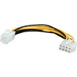 Roline tok priključni kabel [1x 8-polni moški konektor PCI-e - 1x 4-polni električni moški konektor ATX] 0.15 m črna\, rumena, (20414765) | Shoptok.si