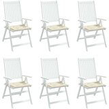 vidaXL Blazine za vrtne stole 6 kosov krem 50x50x3 cm blago | Shoptok.si