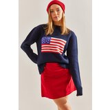 Bianco Lucci Women's Flag Patterned Knitwear Sweater | Shoptok.si