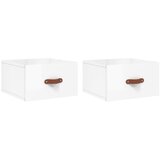 vidaXL Stenske nočne omarice 2 kosa visok sijaj bele 35x35x20 cm, (20809045) Cene
