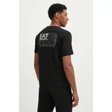 Ea7 Emporio Armani Bombažna kratka majica moška, črna barva, PJVPZ.6DPT02