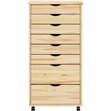  Pokretni ormar s ladicama MOSS Prozirni lak 53 x 39 x 103 cm - Smeđa 53 x 39 x 103 cm | shoptok.hr