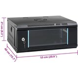  Zidni komunikacijski ormar 4U 19 " IP20 53 x 40 x 21 cm | shoptok.hr