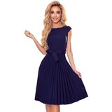 Numoco 311-10 LILA Pleated dress with short sleeves - BEIGE | ePonuda.com