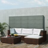 Maison Chic Seti vrtnega pohištva - Vrtna garnitura - Vrtni pohištvo set 5-delna z blazinami poli ratan rjava, (21818691) | Shoptok.si