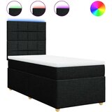  Krevet s oprugama i madracem crni 100 x 200 cm od tkanine | shoptok.hr