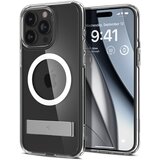 Spigen Ovitek Ultra Hybrid S MagSafe s stojalom za iPhone 15 Pro, prozoren, (21522376) Cene