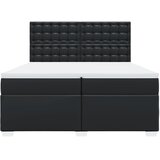  s oprugama i madracem crni 200x200 cm od umjetne kože | shoptok.hr