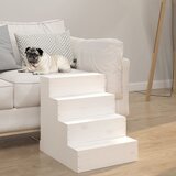 Stepenice za kućne ljubimce bijele 40 x 49 x 47 cm od borovine | shoptok.hr