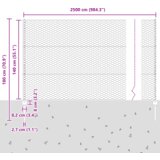 vidaXL Ograje U-kanala 22 kosov Siva 140 cm Jeklo | Shoptok.si