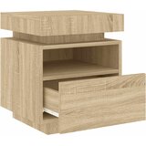  Noćni ormarić s LED svjetlima boja hrasta sonome 40x39x48,5 cm | shoptok.hr