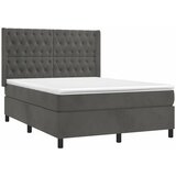  Krevet s oprugama i madracem tamnosivi 140x190 cm baršunasti | shoptok.hr