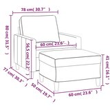  Fotelja s tabureom krem 60 cm baršunasta Krema | Shoptok.si