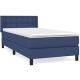Maison Chic Box spring postelja - Vzmetna postelja z vzmetnico modra 100x200 cm blago SL1127, (21889608) | Shoptok.si