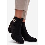 Boto Insulated women's ankle boots with golden details on heel black Dorisse | Shoptok.si