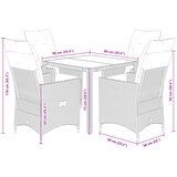  5-dijelni vrtni blagovaonski set od poliratana s jastucima bež 90 x 90 x 75 cm | shoptok.hr