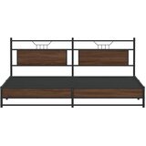  Metalni okvir kreveta bez madraca smeđa boja hrasta 193x201 cm | Eponuda.ba