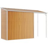  Vrtna kućica s dužim krovom svjetlosmeđa 277x107x181 cm čelik | shoptok.hr