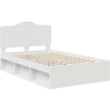  Konstrukcija postelje Bela 120 x 200 cm Masivno borovo les, (5000102545) | Shoptok.si