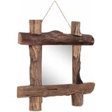  Ogledalo od cjepanica prirodno 50 x 50 cm reciklirana tikovina | shoptok.hr