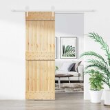  Klizna vrata Prirodna i bijela 70 x 210 cm Čvrsta borovina | shoptok.hr