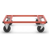 Kongamek transportni voziček za palete KM217, dxšxv 1200 x 800 x 305 mm, rdeče barve, 2 vrtljivi kolesi z zavoro, 2 fiksni kolesi | Shoptok.si