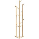  Vješalica za kapute s kukama i policama 39x33x166 cm bambus | shoptok.hr
