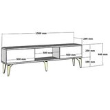 Hanah home TV komoda Pelin, 150x44,6x29,6 cm, Bijelo-Srebrne boje | Eponuda.ba
