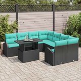  Sjedeća garnitura za vrt 9 kom. Crna Poli Ratan 234 x 234 x 85 cm | shoptok.hr