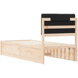  Krevetni okvir s tapiciranim uzglavljem Crna 75 x 190 cm | shoptok.hr