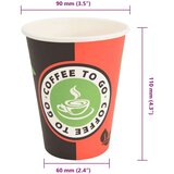 vidaXL Papirnate šalice za kavu 1000 kom 12 oz 300 ml crvene i crne | shoptok.hr