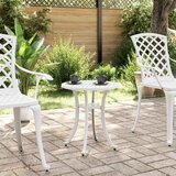  Vrtni stol bijeli Ø48x53 cm od lijevanog aluminija | shoptok.hr