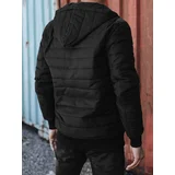 DStreet Men's transitional quilted jacket with hood black