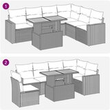 vidaXL 7-dijelni set vrtnih sofa od poliratana s jastucima crni | shoptok.hr