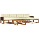 vidaXL Zunanja garnitura za sedenje z blazino 6 pcs Naravna in smetana, (5000279743) | Shoptok.si