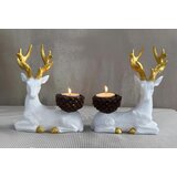 Aberto Design set svećnjaka CY0694, 18x10x16 cm, 2 komada, Beli Cene