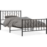 Metalni okvir kreveta uzglavlje i podnožje crni 107x203 cm | shoptok.hr