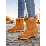 Resti Brown ankle boots a'la cowboy boots on an indoor wedge Jelluma - Footwear | ePonuda.com