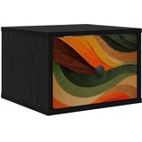  Wall-mounted noćni ormarić BONN Crni hrast 36 x 33 x 25 cm - Crni hrast Retro valni uzorak 1 | shoptok.hr