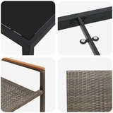  Vrtni set za objed 5 kom. Siva poliratan | shoptok.hr