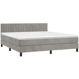  Box spring s madracem LED svjetlosivi 180x200 cm baršun | shoptok.hr