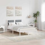  Krevetni okvir s tapiciranim uzglavljem Svijetlo siva Bijela 120 x 200 cm | shoptok.hr