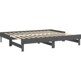  Dnevni ležaj na izvlačenje sivi 2x(100x200) cm masivna borovina | shoptok.hr