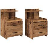 vidaXL Noćni ormarići 2 kom s 2 ladice staro drvo 40x36,5x62 cm | shoptok.hr