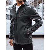 DStreet Softshellowa kurtka męska z kapturem ciemnoszara | Shoptok.si