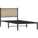  The Living Store Kovinski posteljni okvir z vzglavjem sonoma hrast 80x200 cm - Posteljni Okvir, (21496735) | Shoptok.si