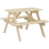  Stol za piknik za 4 djece s otvorom za suncobran od jelovine | shoptok.hr