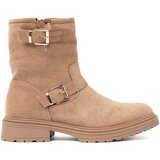 Shelvt Caramel ankle boots with decorative gold buckles | shoptok.hr