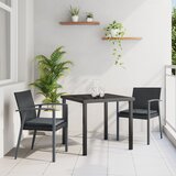 vidaXL Set od 3 dijela za vrt s jastučićima, crni poli ratan | shoptok.hr