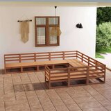  Vrtna sedežna garnitura 10-delna trdna borovina, (20998852) Cene
